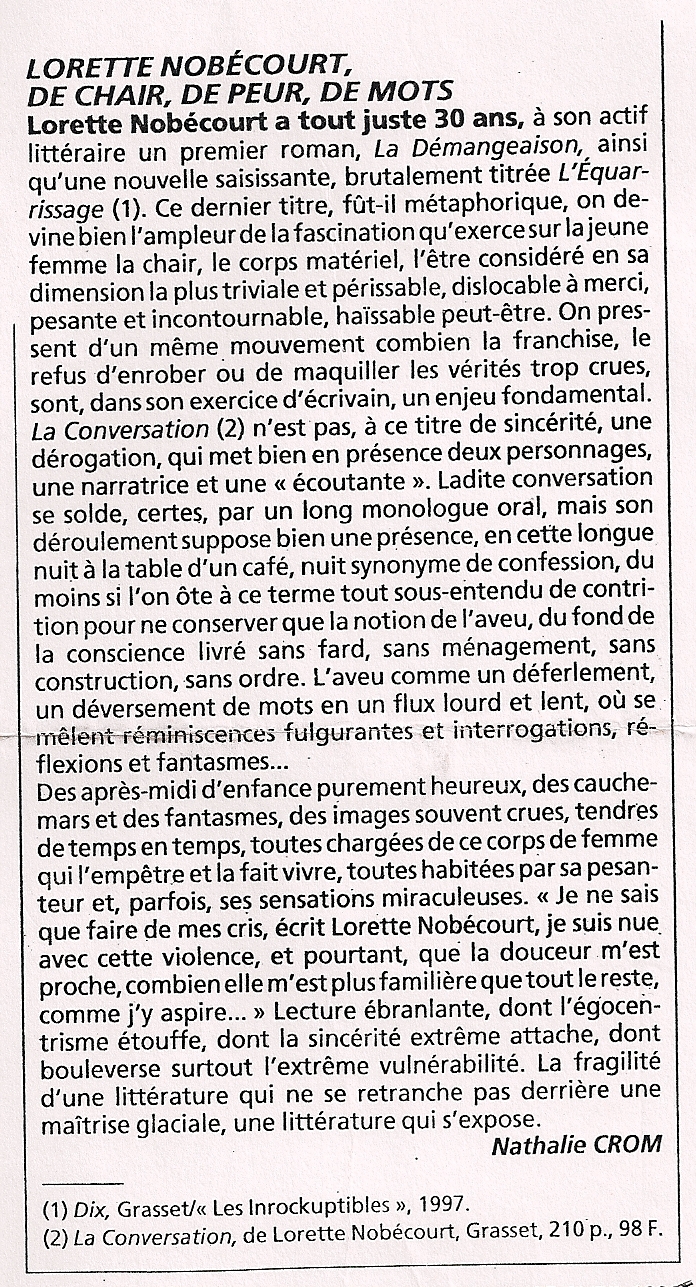 La Croix, 26 avril 1998