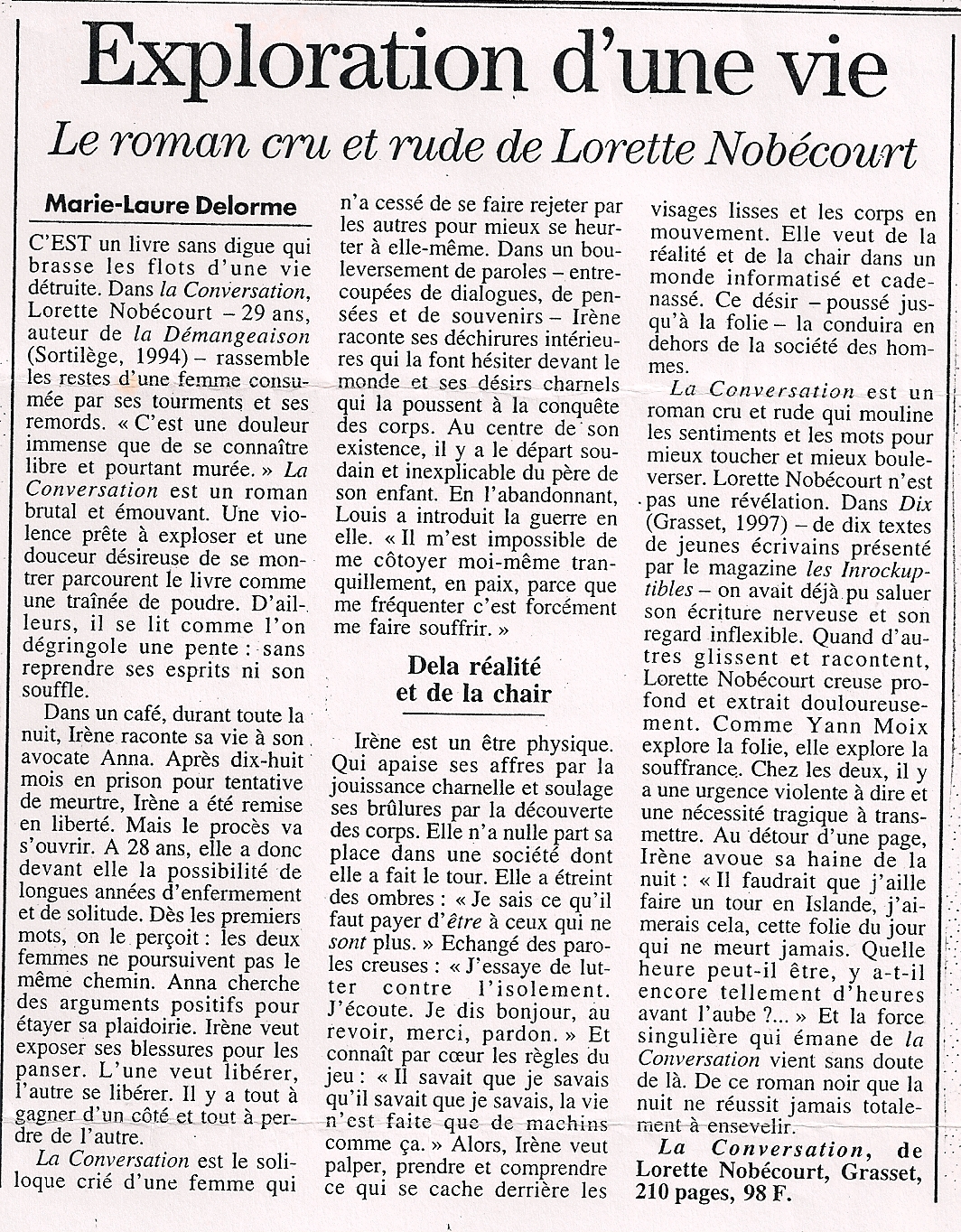 Le journal du Dimanche, 1er mars 1998