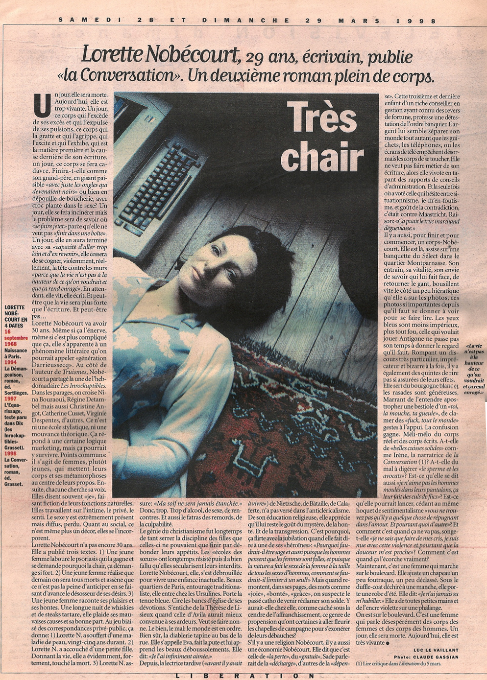 Lib&eacute;ration, 28 mars 1998