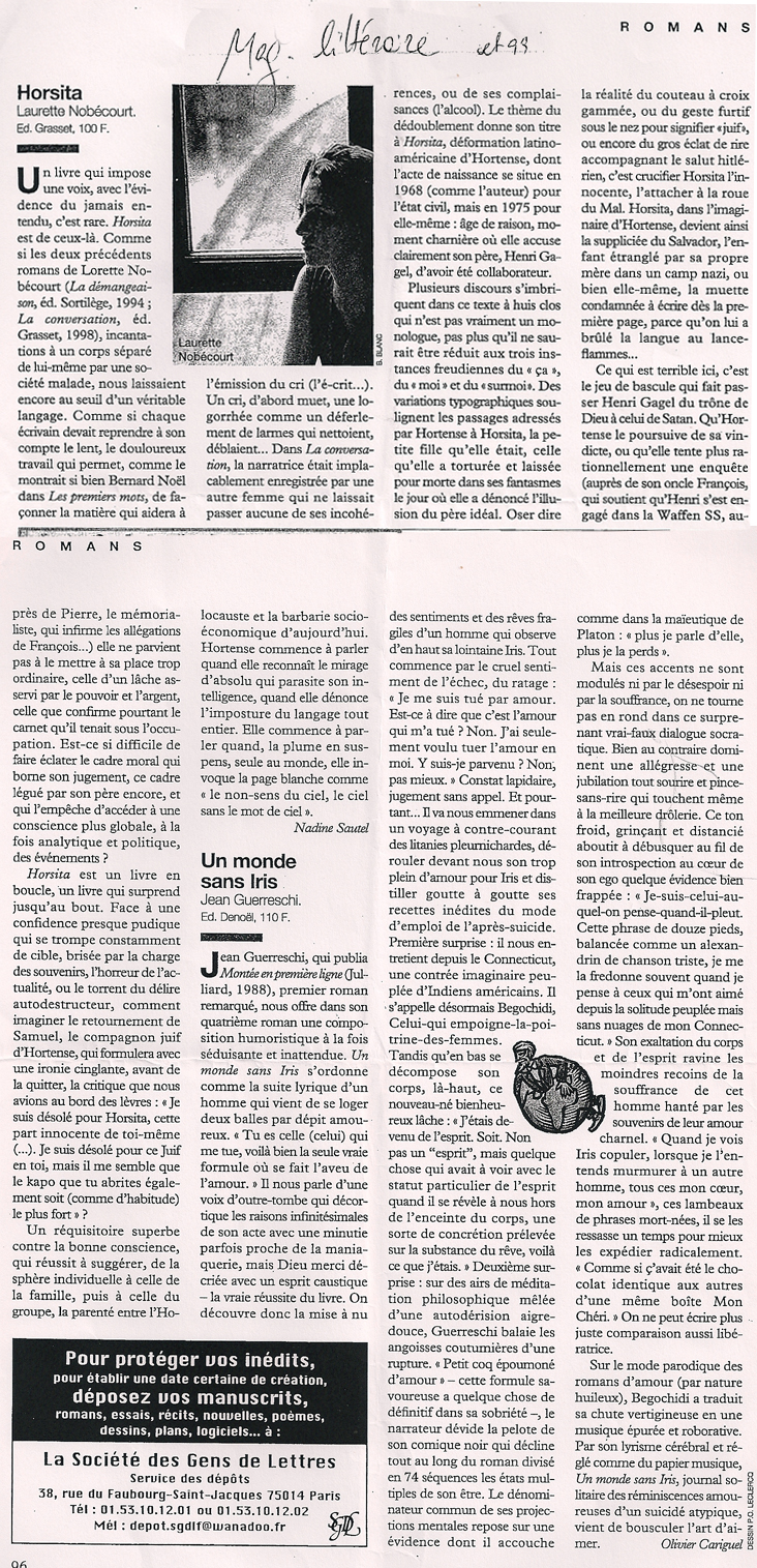 Le Magazine Litt&eacute;raire, oct 1999