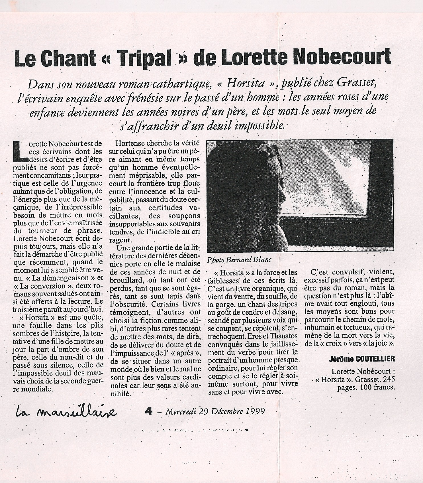La Marseillaise, 29 d&eacute;c 1999