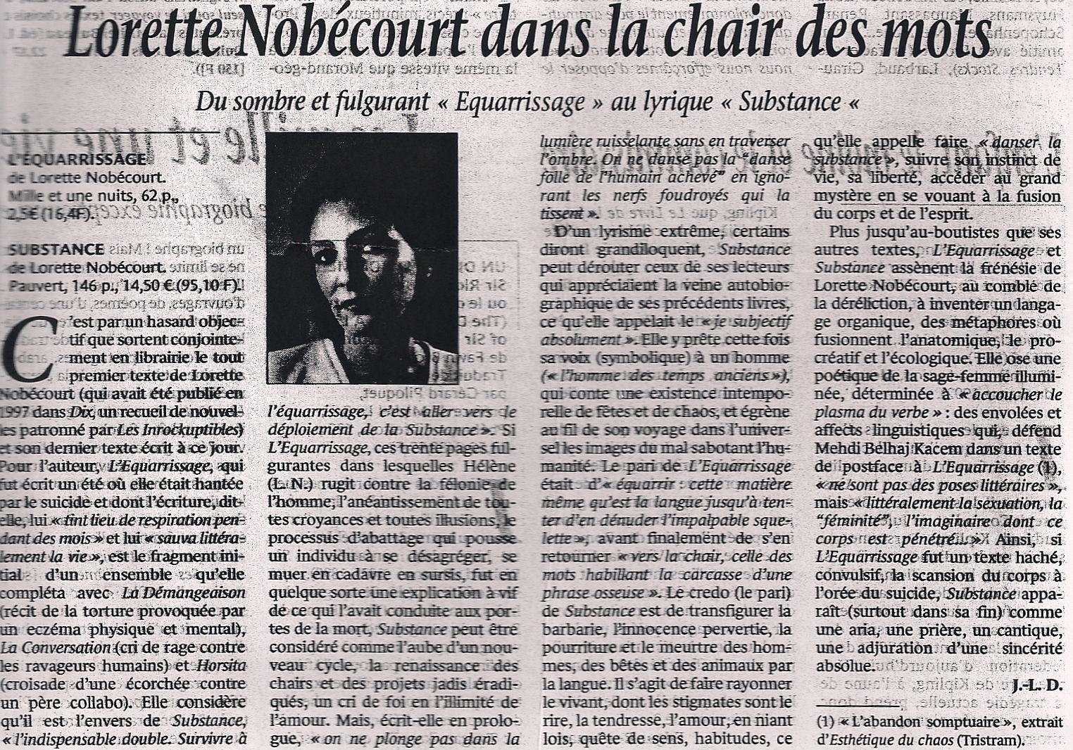 Le Monde, 9 nov 2001