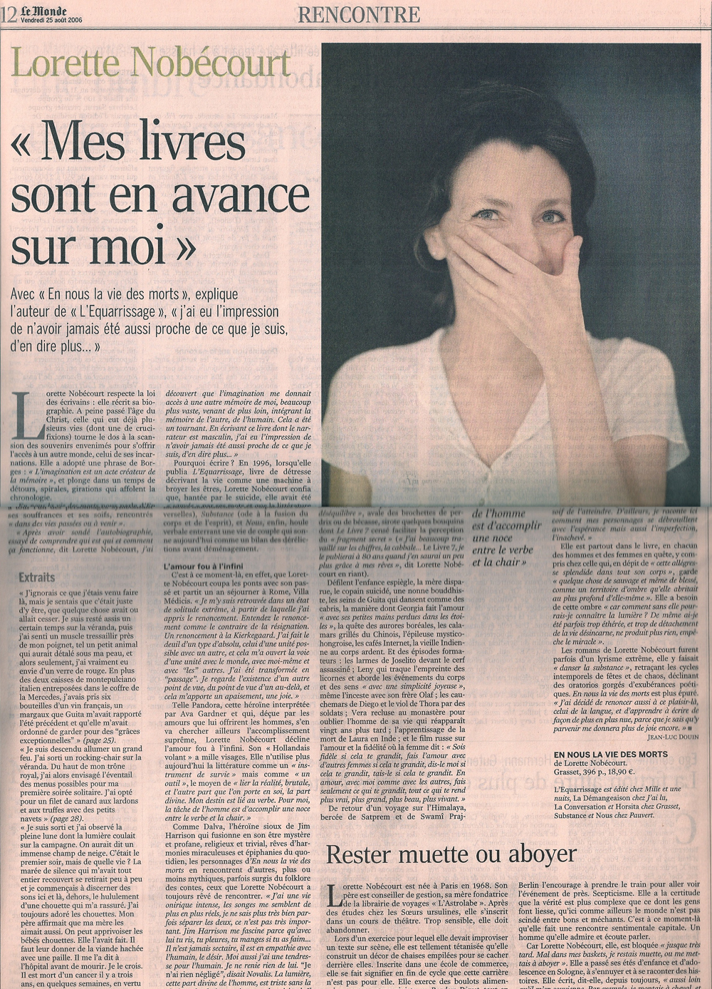 Le Monde, 25 ao&ucirc;t 2006