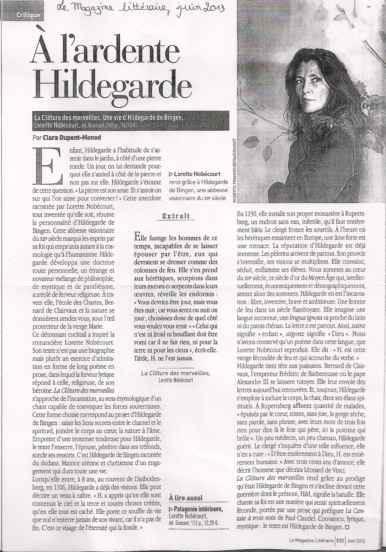 Le Magazine Litt&eacute;raire, juin 2013