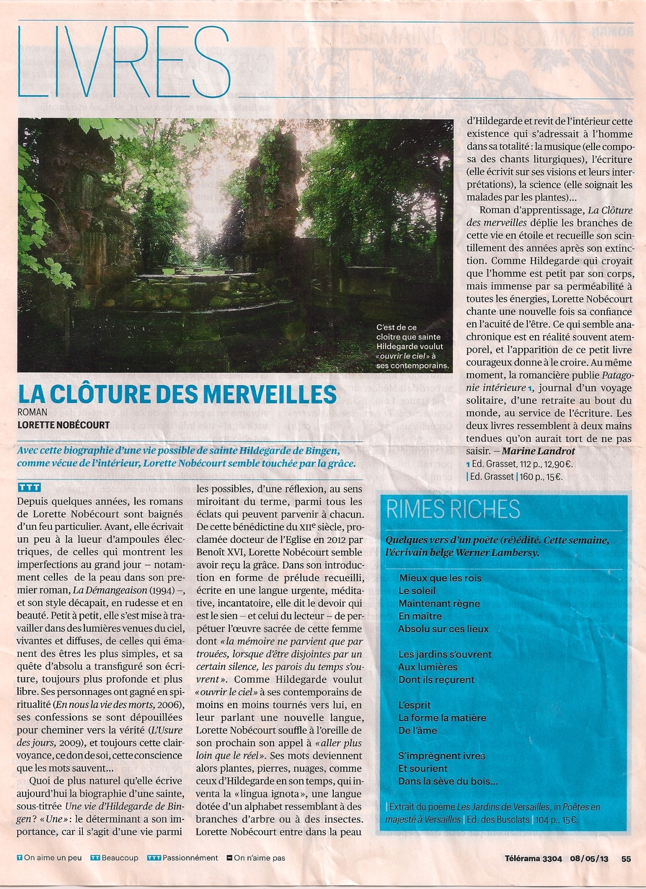 T&eacute;l&eacute;rama, mai 2013