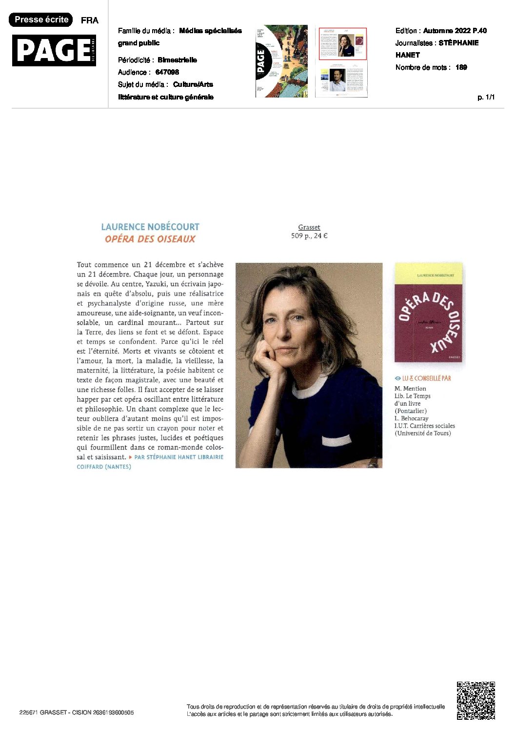 Page des Libraires Autonomes