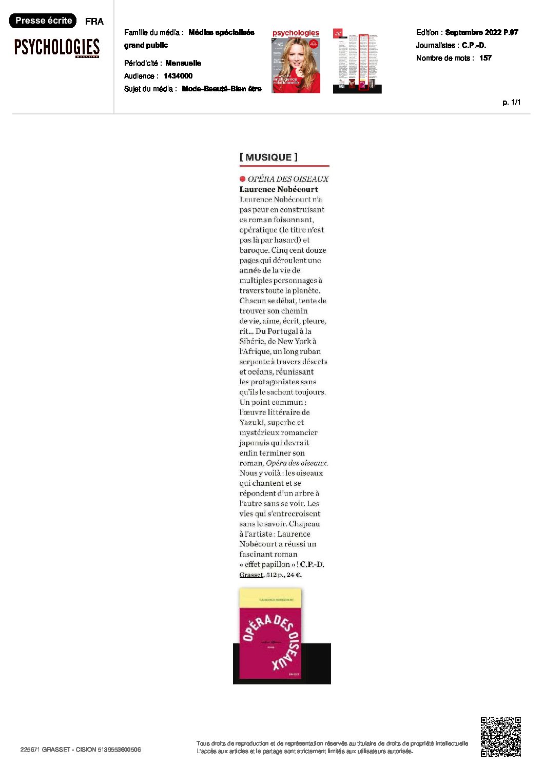Psychologies Magazine, sept 2022